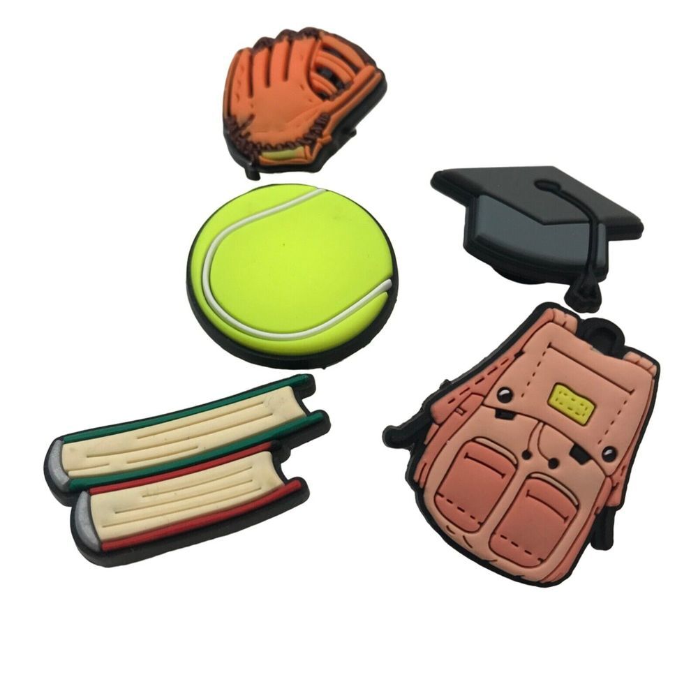 Back to school sport 5 Shoe Charms sandal Jewlry Foam clog‎ wristband bracelet